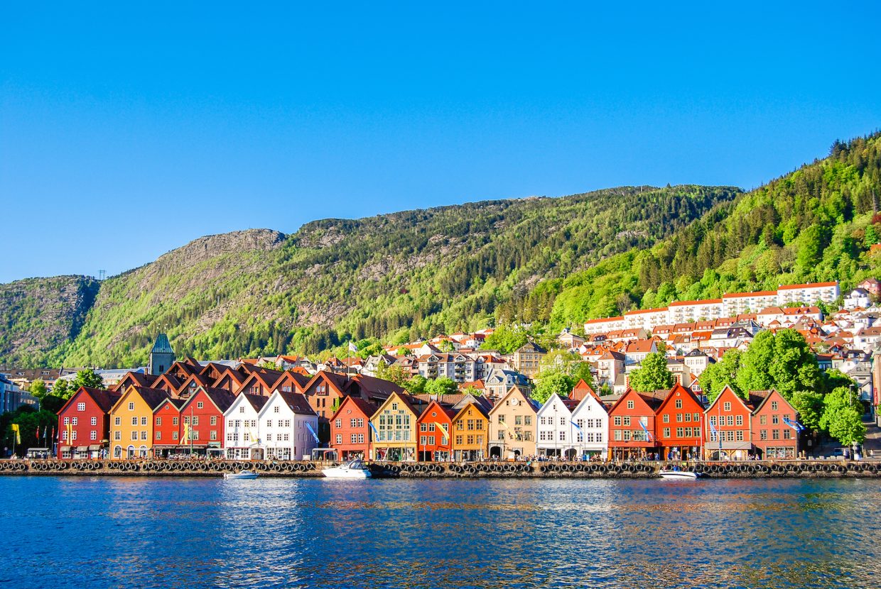 Blick auf das historische Viertel Bryggen