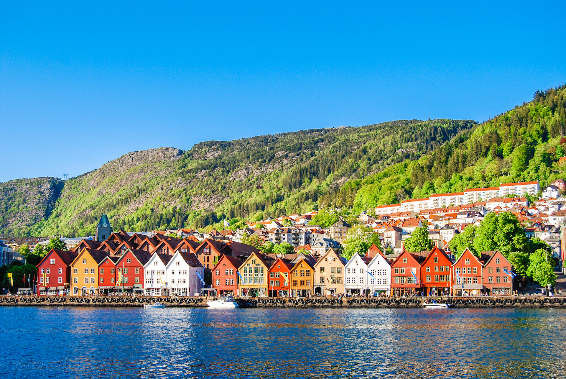 Blick auf das historische Viertel Bryggen