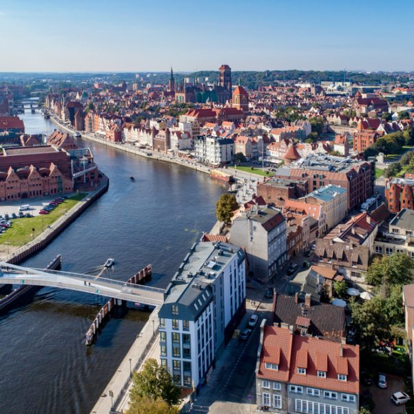 Blick auf Danzig von oben