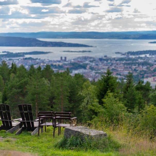 Panoramic view over Oslo from Grefsenkollen
