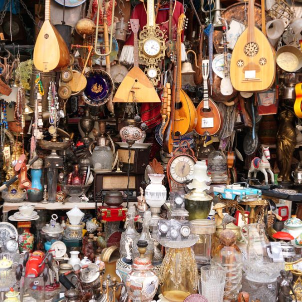 A Stall selling antiquities on Monastiraki flea market