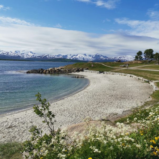 Blick auf den Telegrafbukta Strand