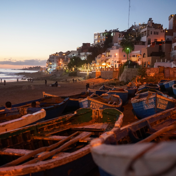 Die Küste des Surfdorfs Taghazout