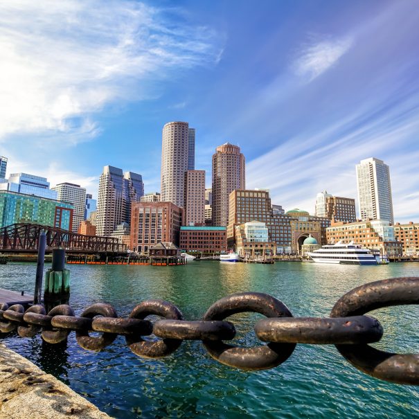 Blick auf den Hafen von Boston