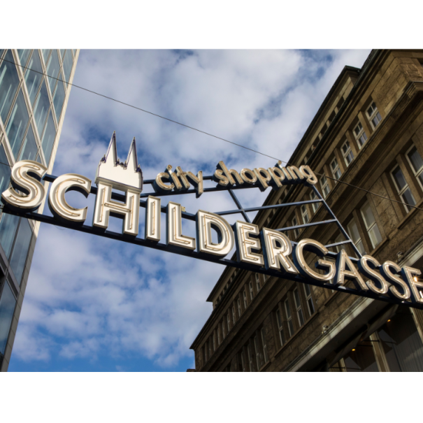 Blick auf den Eingang der Schildergasse